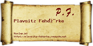 Plavsitz Fehérke névjegykártya